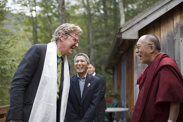 Robert Thurman, left, and the Dalai Lama, right, have been friends for 50 years.
