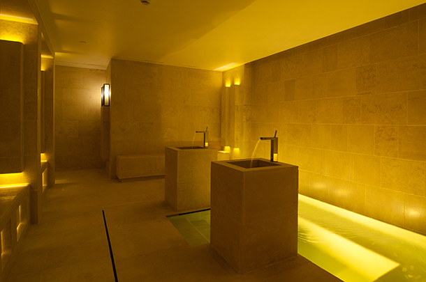 Vair Spa at Borgo Egnazia. According to Spa Director Patrizia Bortolin, "The atmosphere in Vair's Roman Baths is very much like what the Ancient Romans would have experienced—informal, but with a sense of relaxation and luxury." The Biosauna (140 degrees) is more humid than the traditional sauna, while the Calardium, or hot room (102 degrees), features drier heat at this Italian spa. Vairspa.com